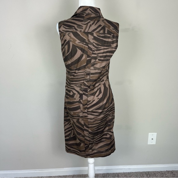 WEEKEND MAXMARA SLEEVELESS VNECK SHIFT DRESS IN BROWN SIZE 8 - Picture 8 of 15